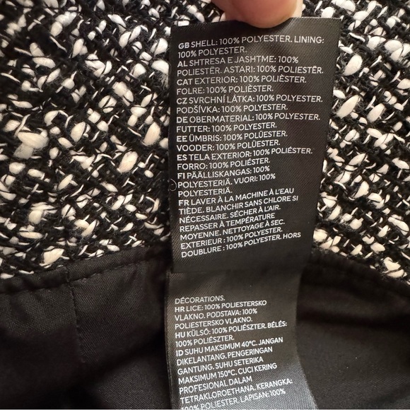 H&M Women's Black and White Textured Tweed Bucket Hat Size L - Picture 8 of 16